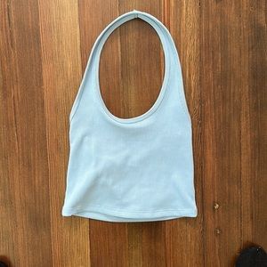 Baby blue H&M halter crop top - like new